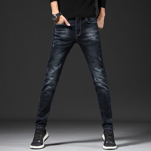 jeans elastic small straight spring and autumn youth korean version slim hole casual men's trend versatile pants, Blue
jeans elastic small straight spring and autumn youth korean version slim hole casual men's trend versatile pants, Blue