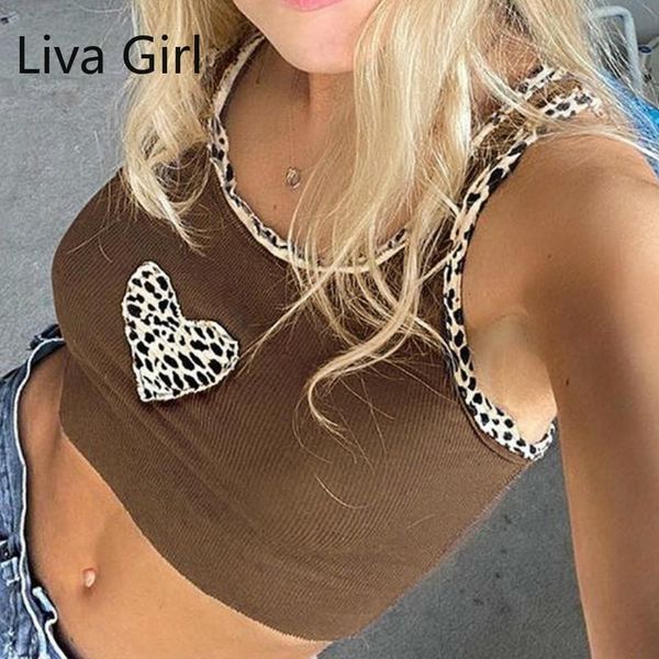 women's tanks & camis 2021 crop vest leopard print love heart tank tight sports short knitted cotton sleeveless for women, White
women's tanks & camis 2021 crop vest leopard print love heart tank tight sports short knitted cotton sleeveless for women, White