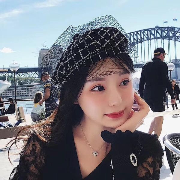 little fragrant style net gauze plaid beret children autumn and winter fashion british vintage pumpkin hat1, Blue;gray
little fragrant style net gauze plaid beret children autumn and winter fashion british vintage pumpkin hat1, Blue;gray