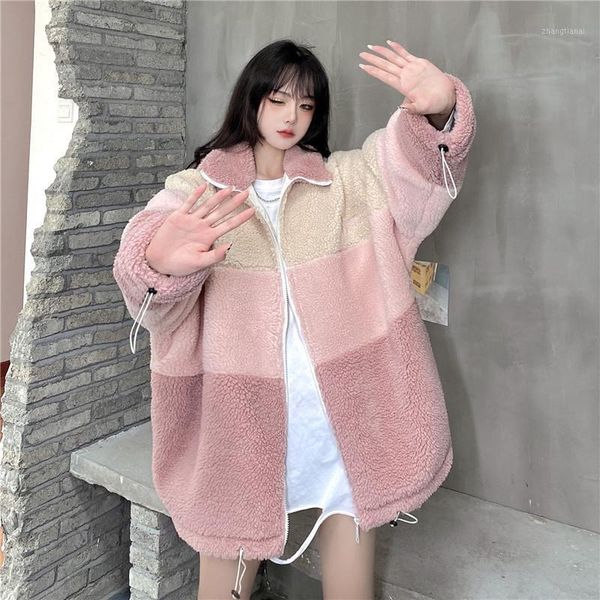 lamb wool coat women autumn and winter new style color matching loose bf harajuku style thick cotton jacket women1, Black;brown
lamb wool coat women autumn and winter new style color matching loose bf harajuku style thick cotton jacket women1, Black;brown
