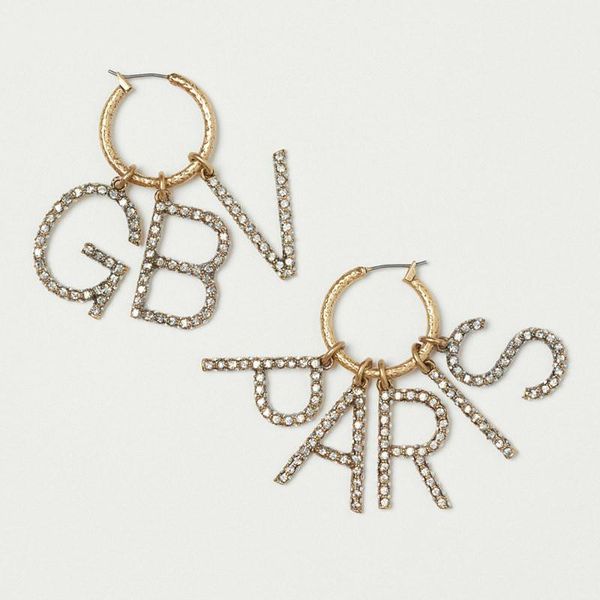 hoop & huggie classic earrings bling crystal paved gbv letter punk 2021 fashion rhinestone decoration styling ear jewelry, Golden;silver
hoop & huggie classic earrings bling crystal paved gbv letter punk 2021 fashion rhinestone decoration styling ear jewelry, Golden;silver