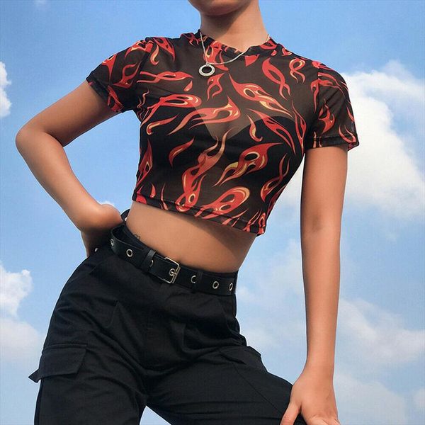 summer women short sleeve crew neck sheer mesh see through transparent angel flame print crop t shirt, White
summer women short sleeve crew neck sheer mesh see through transparent angel flame print crop t shirt, White