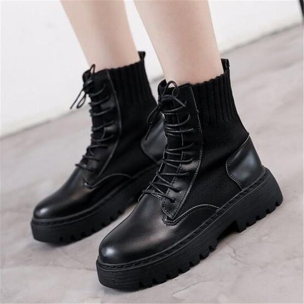 new fashion european style black ankle boots flats round toe lace-up boots women platform leather patchwork shoes botas mujer
new fashion european style black ankle boots flats round toe lace-up boots women platform leather patchwork shoes botas mujer