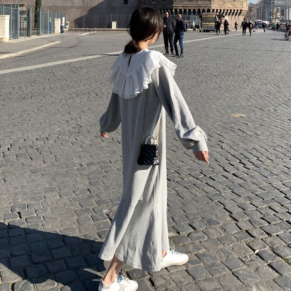 2020 new korean french medium skirt skirt long skirtlength dress with loose temperament and long sleeve dress hfvxs, Black;gray
2020 new korean french medium skirt skirt long skirtlength dress with loose temperament and long sleeve dress hfvxs, Black;gray