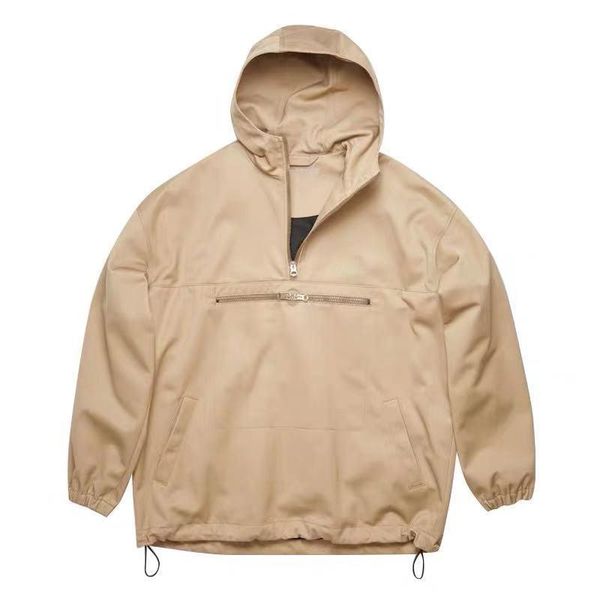 2021 spring and summer new chest half zipper pocket cotton twill loose men's and women's jacket long-sleeved hooded jacket, Black;brown
2021 spring and summer new chest half zipper pocket cotton twill loose men's and women's jacket long-sleeved hooded jacket, Black;brown