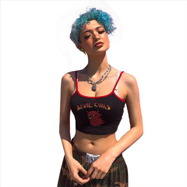 women bodycon casual streetwear tank little devil camisole sleeveless summer sling crop shirt cami, White
women bodycon casual streetwear tank little devil camisole sleeveless summer sling crop shirt cami, White