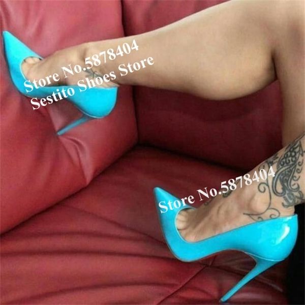 women sky blue patent leather high heel shoes pointed toe thin heels woman pumps stiletto heels dress wedding shoes new 1007, Black;white
women sky blue patent leather high heel shoes pointed toe thin heels woman pumps stiletto heels dress wedding shoes new 1007, Black;white
