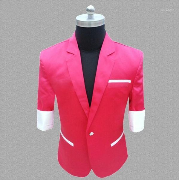 short new men's brand summer sleeve suit korean multicolor trend men stage costumes mens personalized fashion jacket s-5xl1, White;black
short new men's brand summer sleeve suit korean multicolor trend men stage costumes mens personalized fashion jacket s-5xl1, White;black