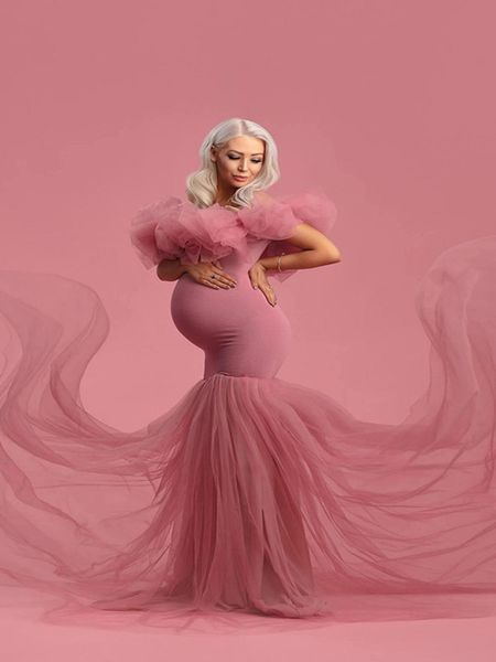 blush pink mermaid evening dresses plus size off shoulder ruffle sweep train maternity gowns pregnant women party fashion nightgowns, Black;red
blush pink mermaid evening dresses plus size off shoulder ruffle sweep train maternity gowns pregnant women party fashion nightgowns, Black;red