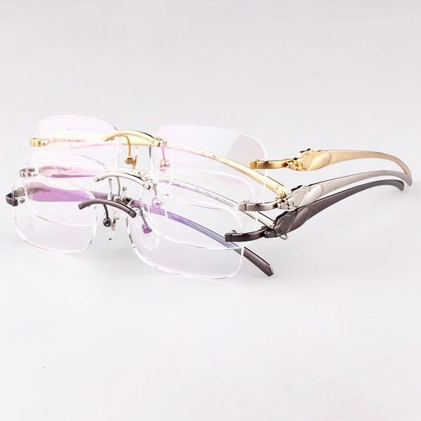 rimless carter panther eyeglasses clear transparent optical frames for men and women fill prescription pchromic glasses, Silver
rimless carter panther eyeglasses clear transparent optical frames for men and women fill prescription pchromic glasses, Silver