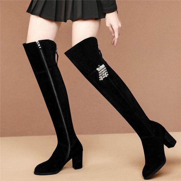 winter thigh high shoes women genuine leather chunky high heels over the knee motorcycle boots female long shaft pumps shoe, Black
winter thigh high shoes women genuine leather chunky high heels over the knee motorcycle boots female long shaft pumps shoe, Black