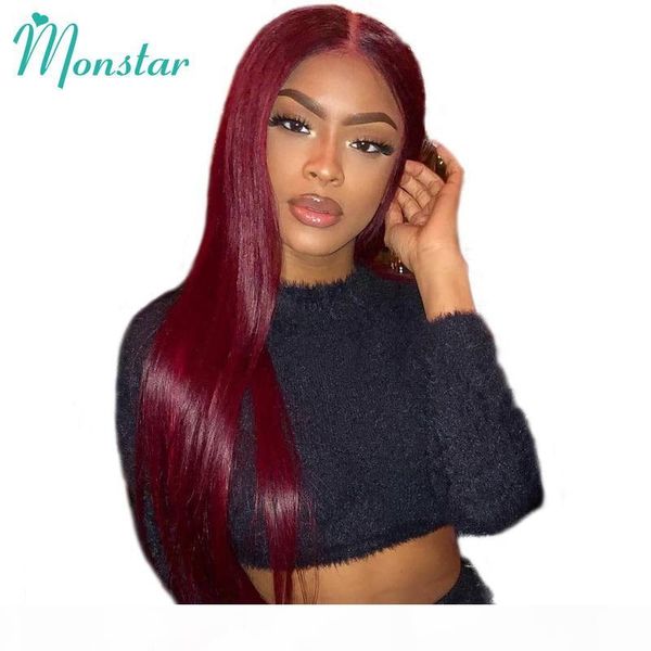 monstar 99j burgundy lace front human hair wig 8 - 26 inch long brazilian straight remy 13x6 transparent lace wig with baby hair, Black
monstar 99j burgundy lace front human hair wig 8 - 26 inch long brazilian straight remy 13x6 transparent lace wig with baby hair, Black