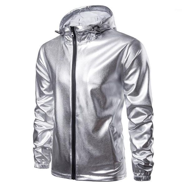 patent leather jacket men dj nightclub jacket streetwear shiny metallic front-zip1, Black;brown
patent leather jacket men dj nightclub jacket streetwear shiny metallic front-zip1, Black;brown
