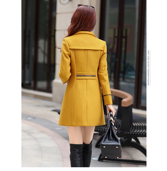 susola women's double-breasted slim solid wool-blend pea coats winter long coat women ropa mujer invierno female jacket, Black
susola women's double-breasted slim solid wool-blend pea coats winter long coat women ropa mujer invierno female jacket, Black