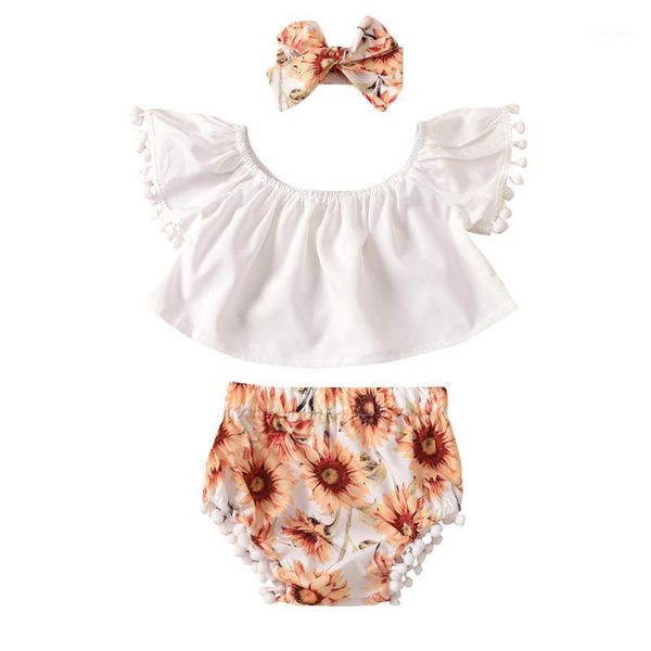 3pcs set cute newborn baby girl tassel ball tank flower shorts baby bloomer headband outfits summer sunsuit clothes1, White
3pcs set cute newborn baby girl tassel ball tank flower shorts baby bloomer headband outfits summer sunsuit clothes1, White