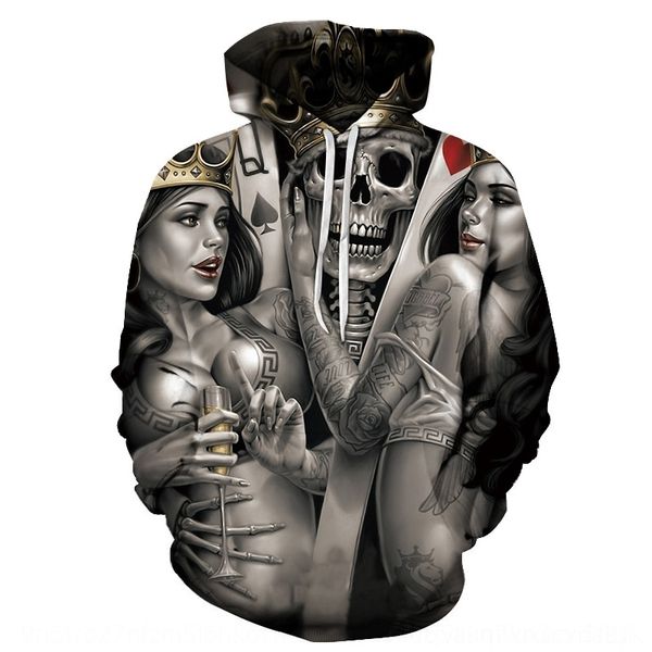 juidq new 3d sale crown skull hooded shirt printed new baseball shirt printed crown skull hooded baseball 3d ssnaf, Black