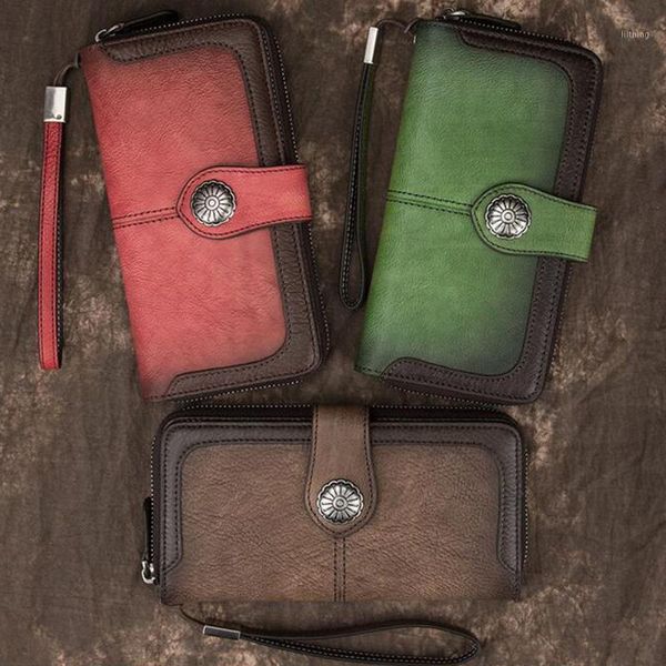 female wrist clutch money bags vintage id/s holder handy bag multi-functional genuine leather women long purse walle1, Red;black
female wrist clutch money bags vintage id/s holder handy bag multi-functional genuine leather women long purse walle1, Red;black