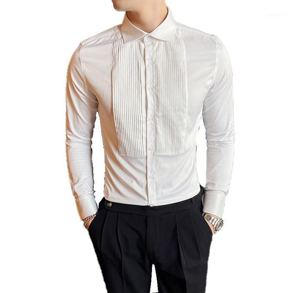 2020 new men's high-end wedding shirts fashion formal solid color british business shirts male1, White;black
2020 new men's high-end wedding shirts fashion formal solid color british business shirts male1, White;black