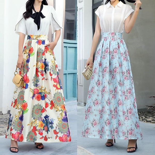 ready stock women's fashion maxi stain skirts elastic stretch waist floral skirt summer skirts fluffy pleated skirt, Black
ready stock women's fashion maxi stain skirts elastic stretch waist floral skirt summer skirts fluffy pleated skirt, Black