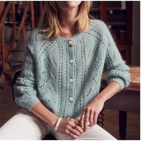 cardigan cashmere mohair women's sweater lazy vintage ladies hollow cardigans coat female autumn button outwear sweaters y201128, White;black
cardigan cashmere mohair women's sweater lazy vintage ladies hollow cardigans coat female autumn button outwear sweaters y201128, White;black