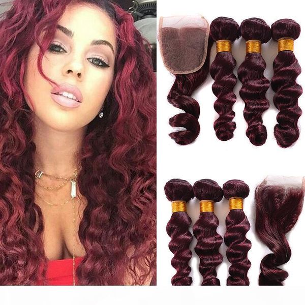 burgundy 7a brazilian loose wave virgin hair 3 bundles with 4x4 lace closure pure #99j wine red human hair weaves with lace closure, Black;brown
burgundy 7a brazilian loose wave virgin hair 3 bundles with 4x4 lace closure pure #99j wine red human hair weaves with lace closure, Black;brown