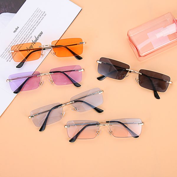 women men rectangle small sunglasses maeog eyewear rimless square glasses uv400 frame gradient design retro luxury vintage mjcci, White;black
women men rectangle small sunglasses maeog eyewear rimless square glasses uv400 frame gradient design retro luxury vintage mjcci, White;black