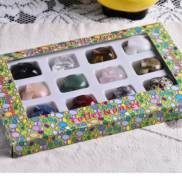 12 in 1 gift box crystal agate ore rose quartz skull crystal sculpture crystal small carving pieces family decoratio jllrys, Black
12 in 1 gift box crystal agate ore rose quartz skull crystal sculpture crystal small carving pieces family decoratio jllrys, Black