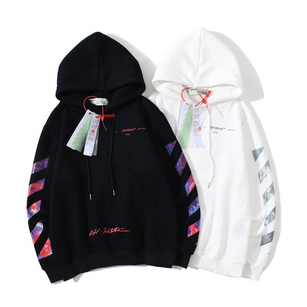 2020 autumn and winter new off rainbow gradient printing hooded velvet men's and women's street all-match sweater r1wi, Black
2020 autumn and winter new off rainbow gradient printing hooded velvet men's and women's street all-match sweater r1wi, Black