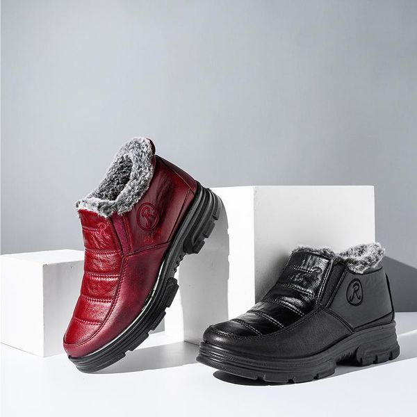 women warm snow ankle boot woman 2020 winter plush female pu leather fur shoes women's platform waterproof low heel plus size, Black
women warm snow ankle boot woman 2020 winter plush female pu leather fur shoes women's platform waterproof low heel plus size, Black
