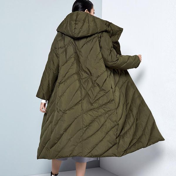 women original design winter elegant hooded puffer coat casual loose thick warm straight long white duck down jacket abrigo1, Black
women original design winter elegant hooded puffer coat casual loose thick warm straight long white duck down jacket abrigo1, Black