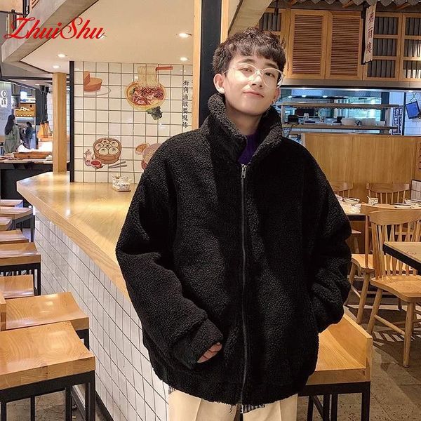 men's down & parkas zhuishu 2021 winter lamb fur coat thick plush warm clothing japanese art, Black
men's down & parkas zhuishu 2021 winter lamb fur coat thick plush warm clothing japanese art, Black
