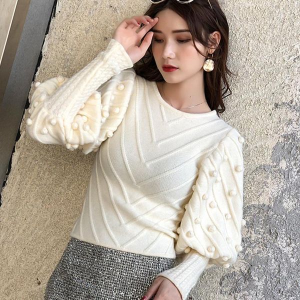winter puff sleeve dot women short sweater o neck loos short autumn winter knitting pullovers1, White;black
winter puff sleeve dot women short sweater o neck loos short autumn winter knitting pullovers1, White;black