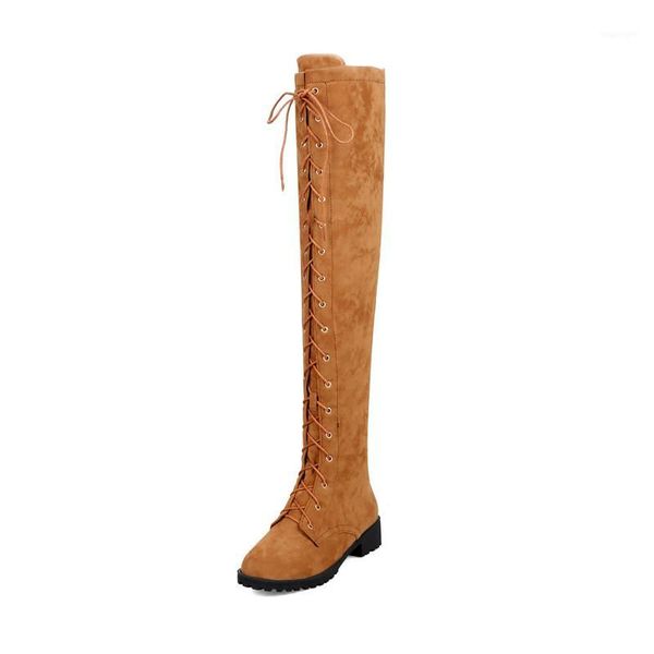 lace up over the knee boots women round toe low square heels thigh high boots faux suede winter ladies xkd21181, Black
lace up over the knee boots women round toe low square heels thigh high boots faux suede winter ladies xkd21181, Black