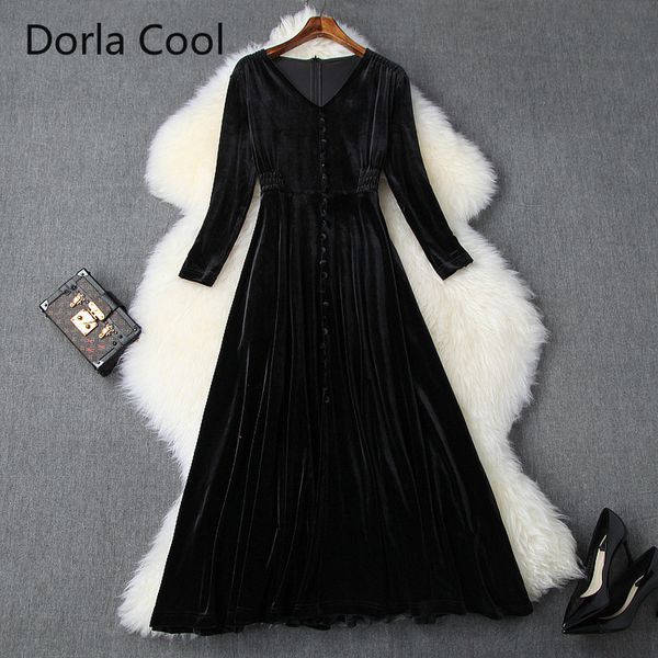 female fashion of midi velvet dress elegant party buttons with low-cut designer luxury lean spring aline dresses vvag, Black;gray
female fashion of midi velvet dress elegant party buttons with low-cut designer luxury lean spring aline dresses vvag, Black;gray