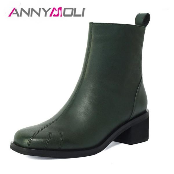 boots annymoli high heel ankle genuine leather women zip round toe shoes block ladies short winter green 33-401, Black
boots annymoli high heel ankle genuine leather women zip round toe shoes block ladies short winter green 33-401, Black