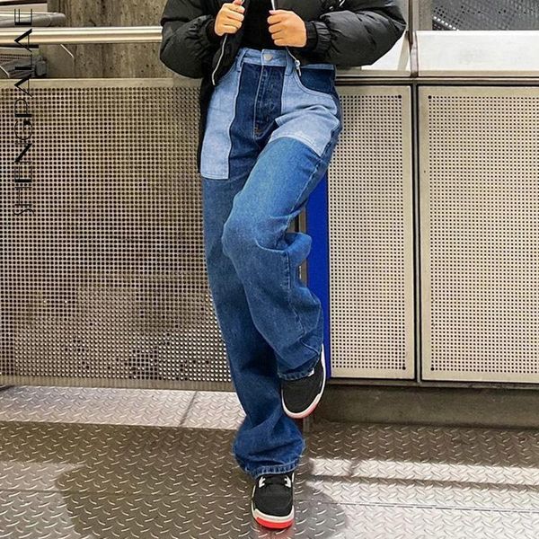 shengpalae contrast color spliced jeans women's spring 2021 new high waist wash straight tube denim pants female streetwear 5b52, Blue
shengpalae contrast color spliced jeans women's spring 2021 new high waist wash straight tube denim pants female streetwear 5b52, Blue