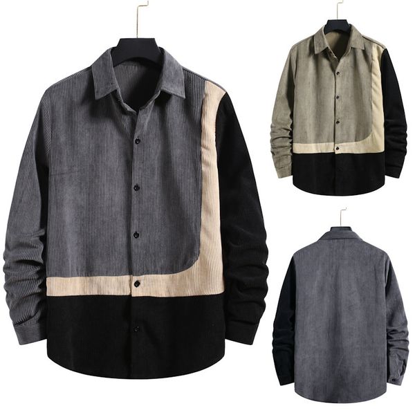 autumn and winter 2020 new men's casual corduroy color matching long sleeve shirt ds09, White;black
autumn and winter 2020 new men's casual corduroy color matching long sleeve shirt ds09, White;black