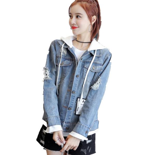 2020 loose women denim jackets spring autumn hooded jeans coat long sleeve single breasted patchwork letter frayed outerwear, Black;brown
2020 loose women denim jackets spring autumn hooded jeans coat long sleeve single breasted patchwork letter frayed outerwear, Black;brown