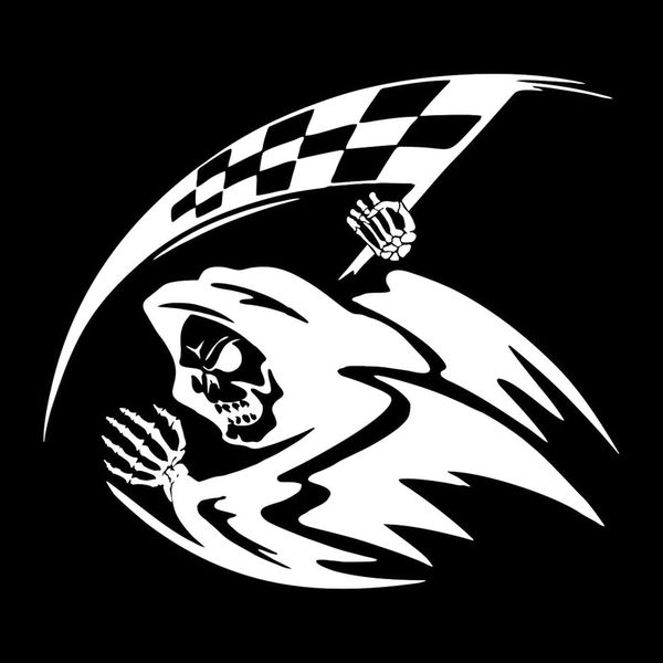 cool death running flag racing sticker funny decal decals suitable for all kinds of cars black/white, 19cm*17cm
cool death running flag racing sticker funny decal decals suitable for all kinds of cars black/white, 19cm*17cm