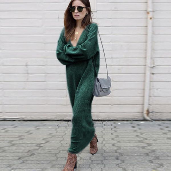 autumn winter warm knitted long sweater women solid v neck long sleeve casual loose pulover feminino, White;black
autumn winter warm knitted long sweater women solid v neck long sleeve casual loose pulover feminino, White;black