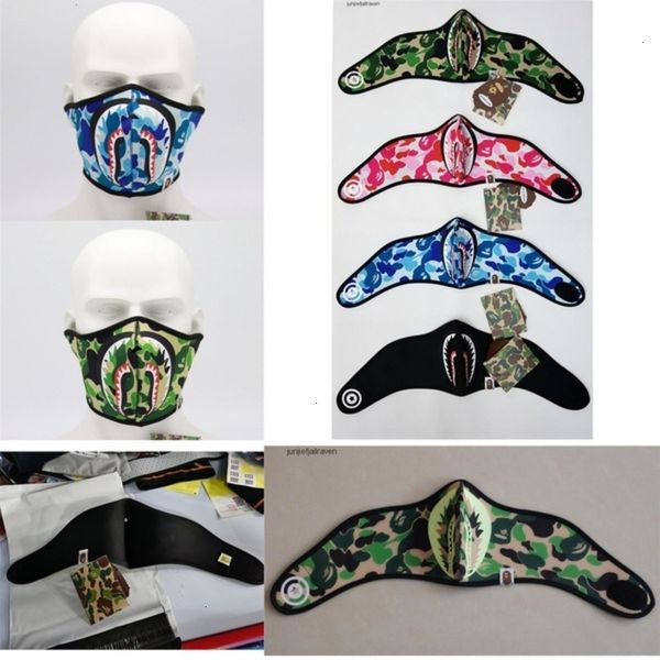 cover printed mouth washable mask motorcycle anti-dust shark cycling reusable half face ma hejt