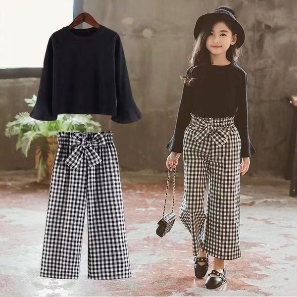 autumn 2020 children's clothing, girls' clothing sets, long sleeve t-shirts wide leg plaid pants for kids and teens for 12 years, White
autumn 2020 children's clothing, girls' clothing sets, long sleeve t-shirts wide leg plaid pants for kids and teens for 12 years, White