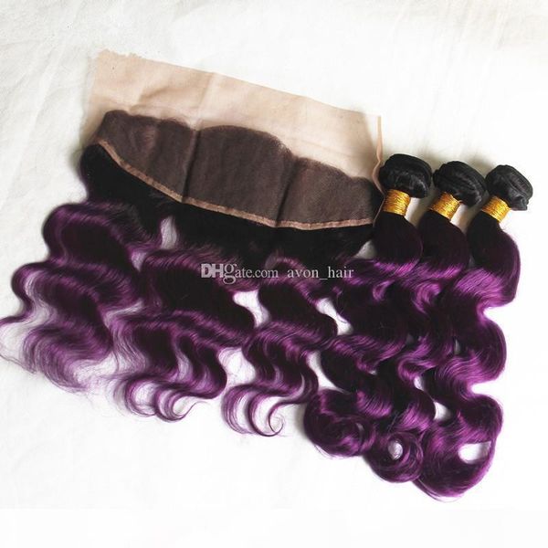 selling ombre color #1b purple body wave virgin human hair extension with ear to ear lace frontal closure 13*4 4pcs lot, Black;brown
selling ombre color #1b purple body wave virgin human hair extension with ear to ear lace frontal closure 13*4 4pcs lot, Black;brown