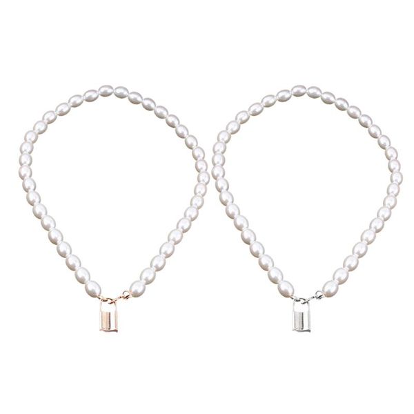 simple lock shaped necklace pearl choker pendant women clavicle chain jewelry exquisite workmanship wedding jewelry, Silver
simple lock shaped necklace pearl choker pendant women clavicle chain jewelry exquisite workmanship wedding jewelry, Silver