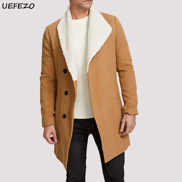 men's wool & blends uefezo 2021 winter men fur fleece khaki trench coat overcoat male lapel warm fluffy long style jacket outerwear, Black
men's wool & blends uefezo 2021 winter men fur fleece khaki trench coat overcoat male lapel warm fluffy long style jacket outerwear, Black