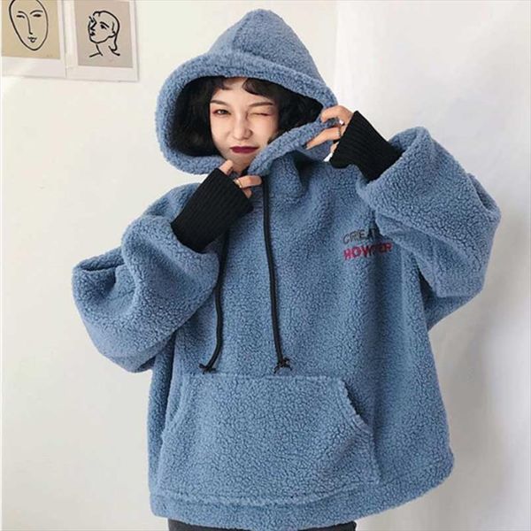 зима утолщение плюс velvet lamb плюшевые толстовка с капюшоном женский новый ins harajuku корейский моды сыпучие casual женщины толстовка, Black
зима утолщение плюс velvet lamb плюшевые толстовка с капюшоном женский новый ins harajuku корейский моды сыпучие casual женщины толстовка, Black