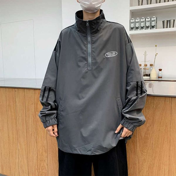 spring sweater collar autumn men's standing and korean version ins loose youth clothing trend sports casual coat, Gray
spring sweater collar autumn men's standing and korean version ins loose youth clothing trend sports casual coat, Gray