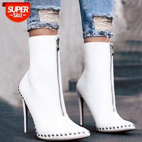 lucyever women pu leather ankle boots point toe thin high heels shoes woman fashion rivet front zipper punk boots plus size #pa6n, Black
lucyever women pu leather ankle boots point toe thin high heels shoes woman fashion rivet front zipper punk boots plus size #pa6n, Black