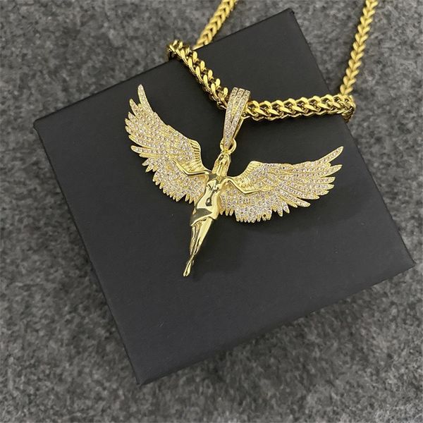 men women fashion necklace gold plated full bling cz stone angle pendant necklace for mens women nice gift, Silver
men women fashion necklace gold plated full bling cz stone angle pendant necklace for mens women nice gift, Silver