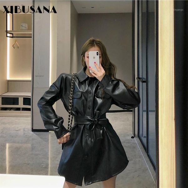 xibusana pu leather jacket for women's 2020 winter solid long sleeve locomotive receive waist single-breasted loose coat female1, Black
xibusana pu leather jacket for women's 2020 winter solid long sleeve locomotive receive waist single-breasted loose coat female1, Black